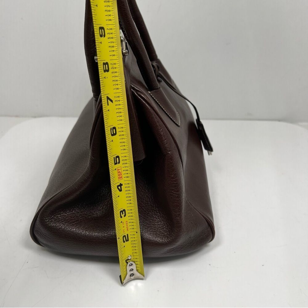 PRADA MADRAS CERNIERA DOCTOR BAG SATCHEL Red Brown LEATHER With A TOP HANDLE - Picture 16 of 16